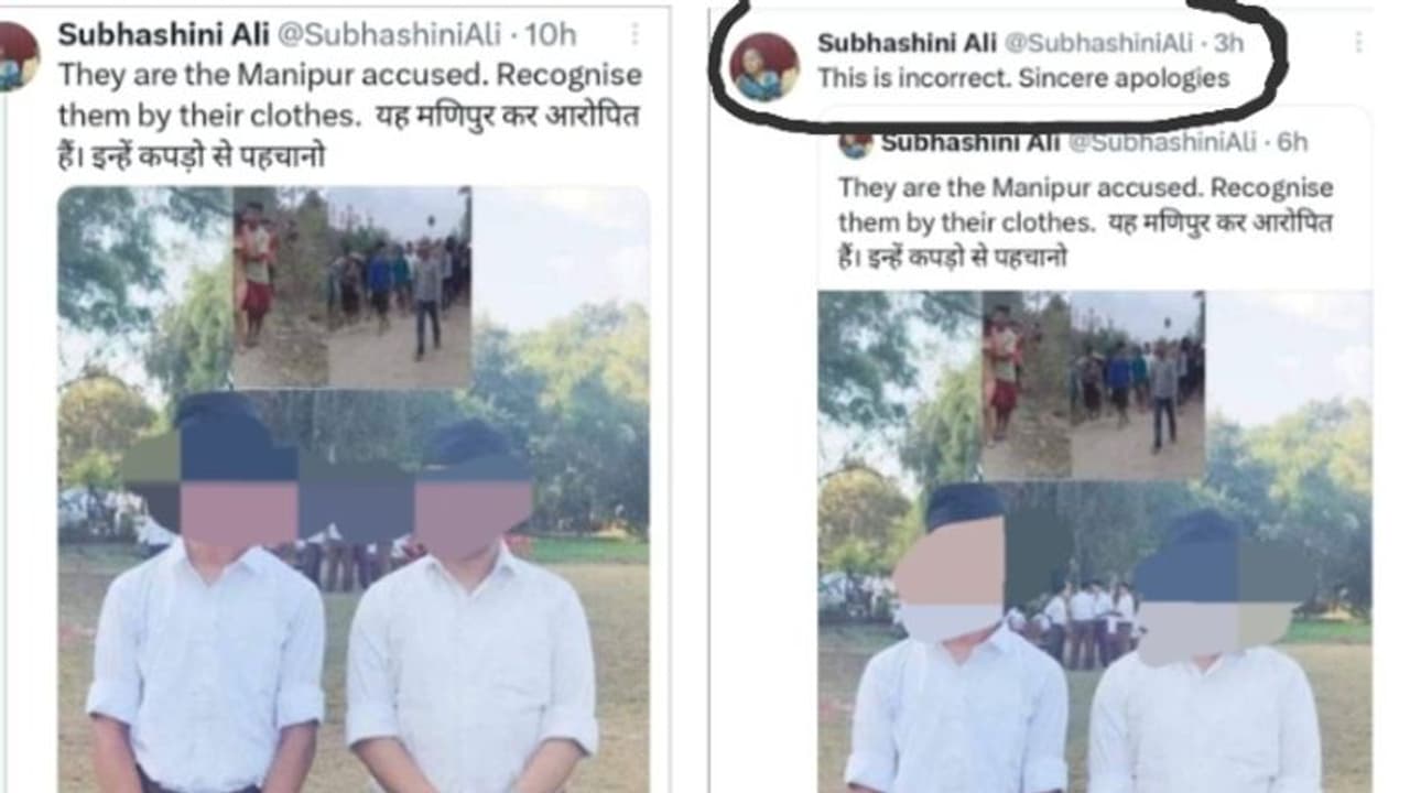 മണിപ്പൂര്‍ കൂട്ടബലാത്സംഗക്കേസ് പ്രതികളെന്ന പേരില്‍ വ്യാജചിത്രം; സിപിഎം പിബി അംഗം സുഭാഷിണി അലിക്കെതിരെ കേസ്