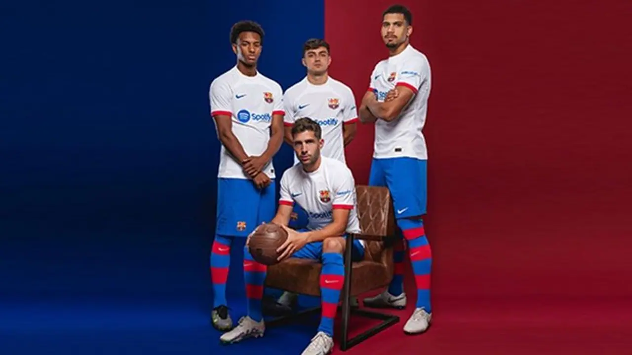 Barcelona unveils historic white away kit for 2023/24 season after 40 years Barcelona unveils historic white away kit for 2023/24 season after 40 years