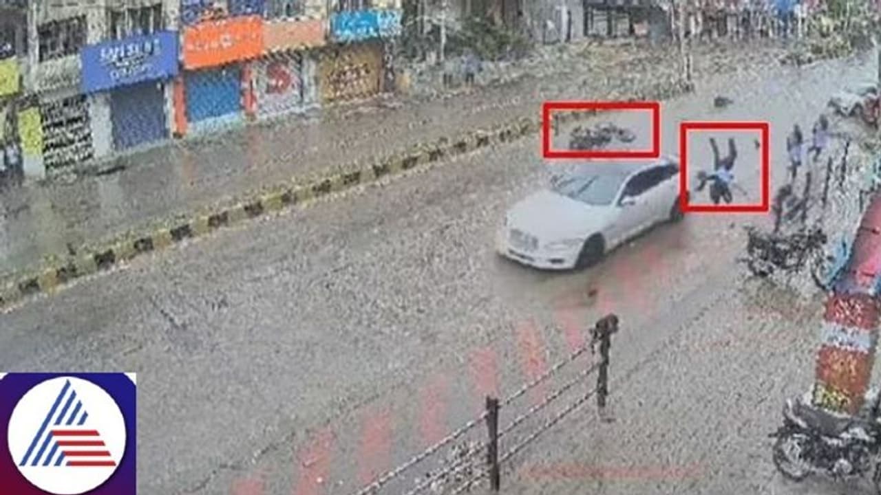 Karnataka: Overspeeding car rams into biker and 2 school girls in Raichur; video goes viral (WATCH)