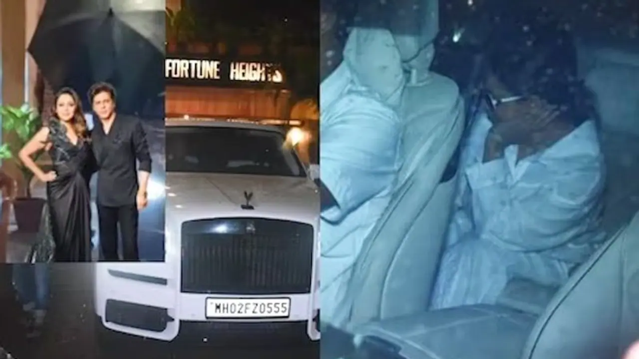 Shah Rukh Khan and Gauri's rainy exit: Duo evade paps in VIRAL video Shah Rukh Khan and Gauri's rainy exit: Duo evade paps in VIRAL video