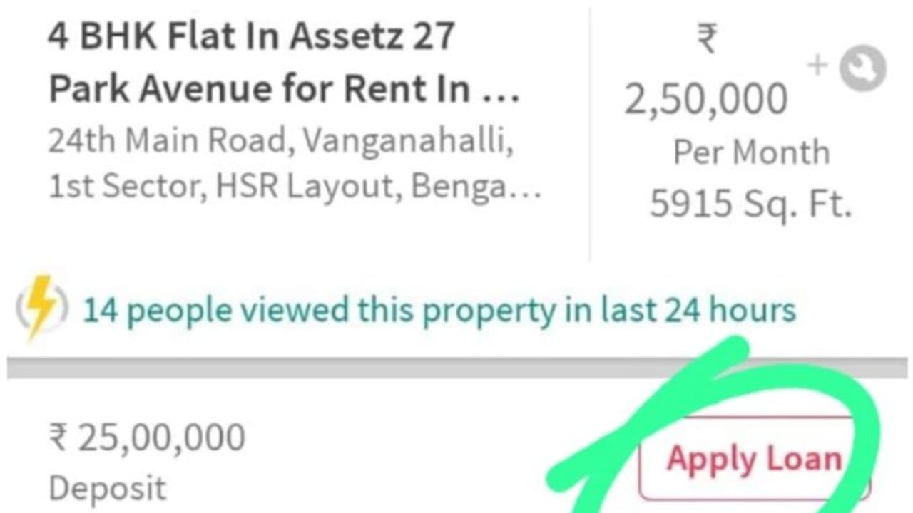 ബെംഗളൂരുവിൽ ഫ്ലാറ്റ് വാടക 2.5 ലക്ഷം, അഡ്വാൻസ് 25 ലക്ഷം; വൃക്ക വിറ്റാലും വീട് കിട്ടില്ലല്ലോന്ന് നെറ്റിസണ്‍സ്