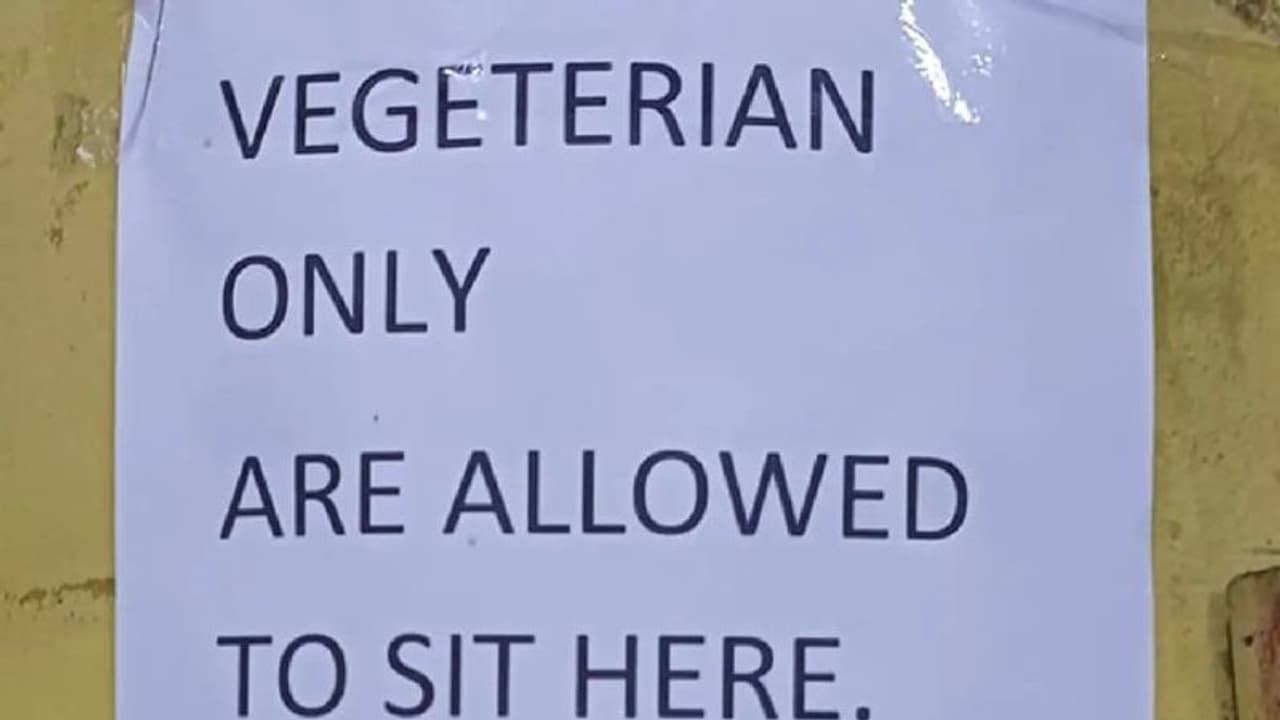 Controversy erupts at IIT Bombay over 'vegetarians only' poster in hostel canteen Controversy erupts at IIT Bombay over 'vegetarians only' poster in hostel canteen