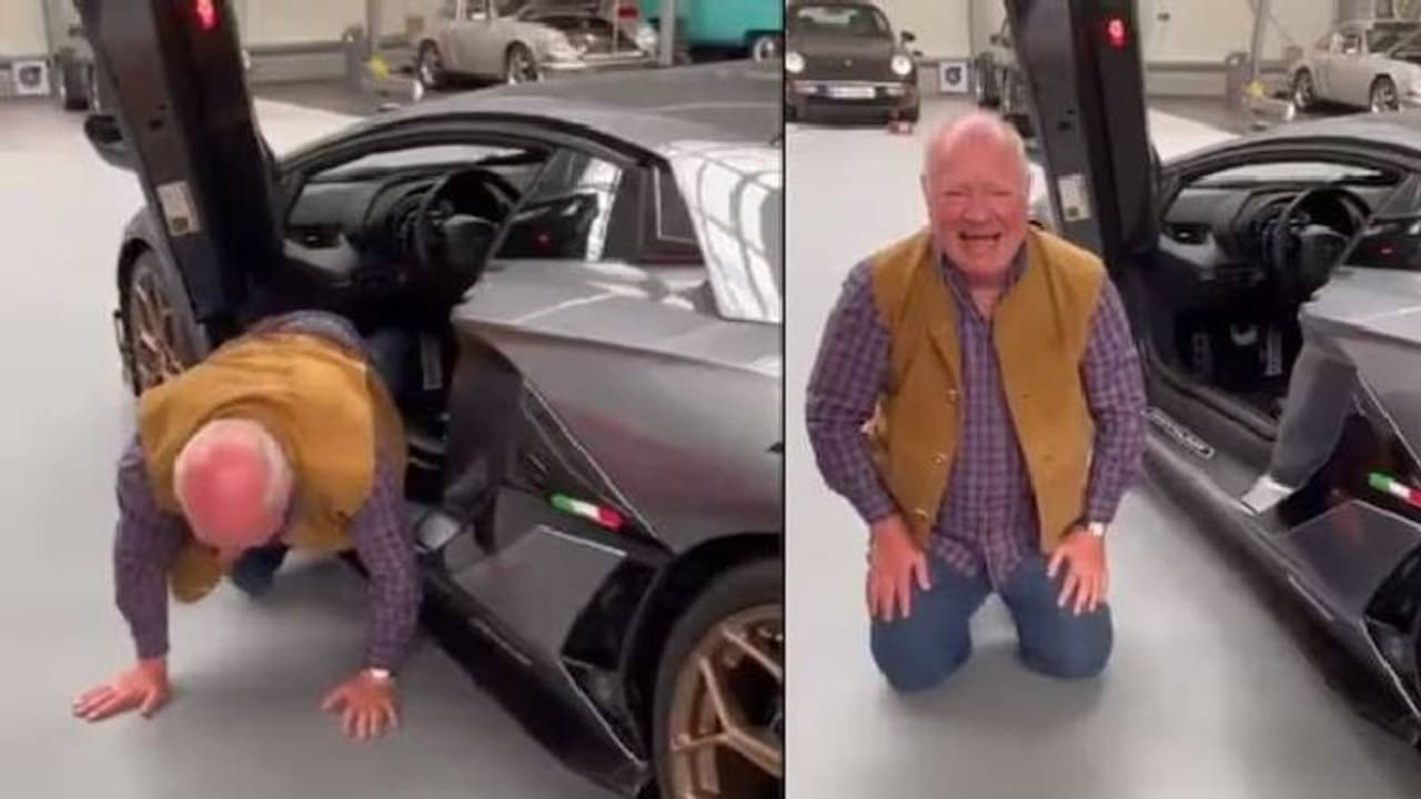 റിട്ടയർമെന്റിന് ശേഷം ലംബോർ​ഗിനി സ്വന്തമാക്കി, സന്തോഷവും ആവേശവും കൊണ്ട് മതിമറന്ന് വൃദ്ധൻ