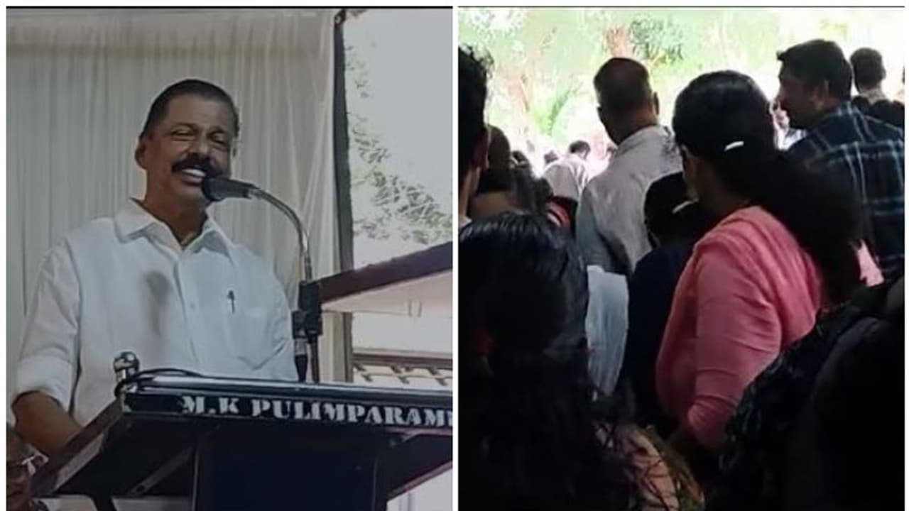 എം വി ഗോവിന്ദന്റെ പ്രസംഗത്തിനിടെ സദസിൽ പാമ്പ്; ചിതറിയോടി ആളുകള്‍ വീഡിയോ