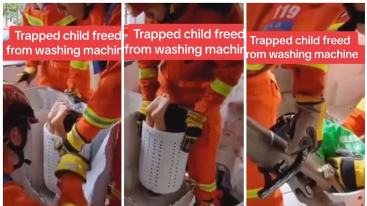 കളിക്കുന്നതിനിടെ വാഷിംഗ് മെഷീന്റെ ഡ്രയറില് കുടുങ്ങിയ കുട്ടിയെ പുറത്തെടുക്കുന്ന വീഡിയോ വൈറല് ! കളിക്കുന്നതിനിടെ വാഷിംഗ് മെഷീന്റെ ഡ്രയറില് കുടുങ്ങിയ കുട്ടിയെ പുറത്തെടുക്കുന്ന വീഡിയോ വൈറല് !