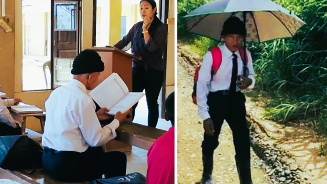 78 வயதில் 9ஆம் வகுப்பில் சேர்ந்த முதியவர்... தினமும் 3 கி.மீ. நடந்து பள்ளிக்கூடம் போகிறாராம்! 78 வயதில் 9ஆம் வகுப்பில் சேர்ந்த முதியவர்... தினமும் 3 கி.மீ. நடந்து பள்ளிக்கூடம் போகிறாராம்!