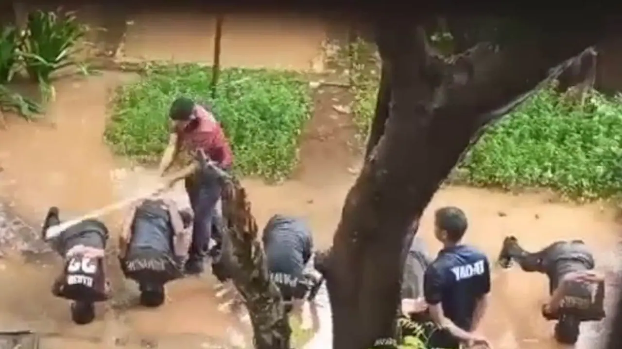 WATCH: NCC cadets, face down in puddle amid rain in Thane, thrashed by senior; disturbing video goes viral