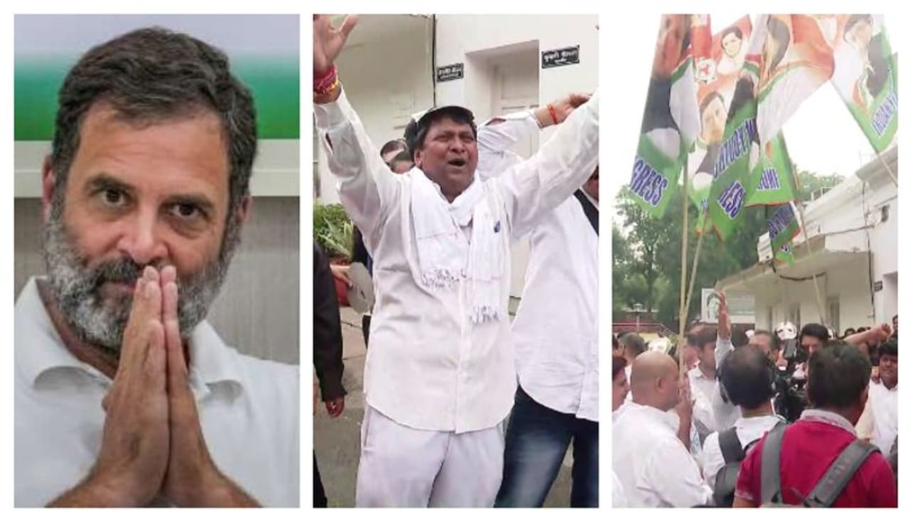 സോണിയയുടെ വീടിന് മുന്നിൽ ആനന്ദനൃത്തം, ആഘോഷത്തിമിർപ്പിൽ 'ഇന്ത്യ'; തിരിച്ചുവരവ് ഉത്സവമാക്കി കോണ്‍ഗ്രസ്