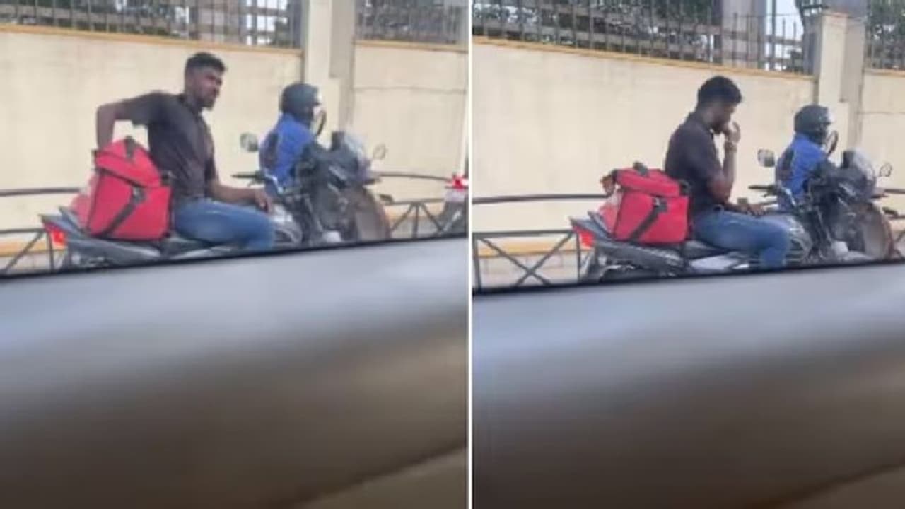 ಗ್ರಾಹಕರು ಆರ್ಡರ್ ಮಾಡಿದ ಫುಡ್‌ನ ದಾರಿಮಧ್ಯೆ ಡೆಲಿವರಿ ಬಾಯೇ ತಿಂದ್ಬಿಟ್ರಾ: ವೈರಲ್ ವೀಡಿಯೋ