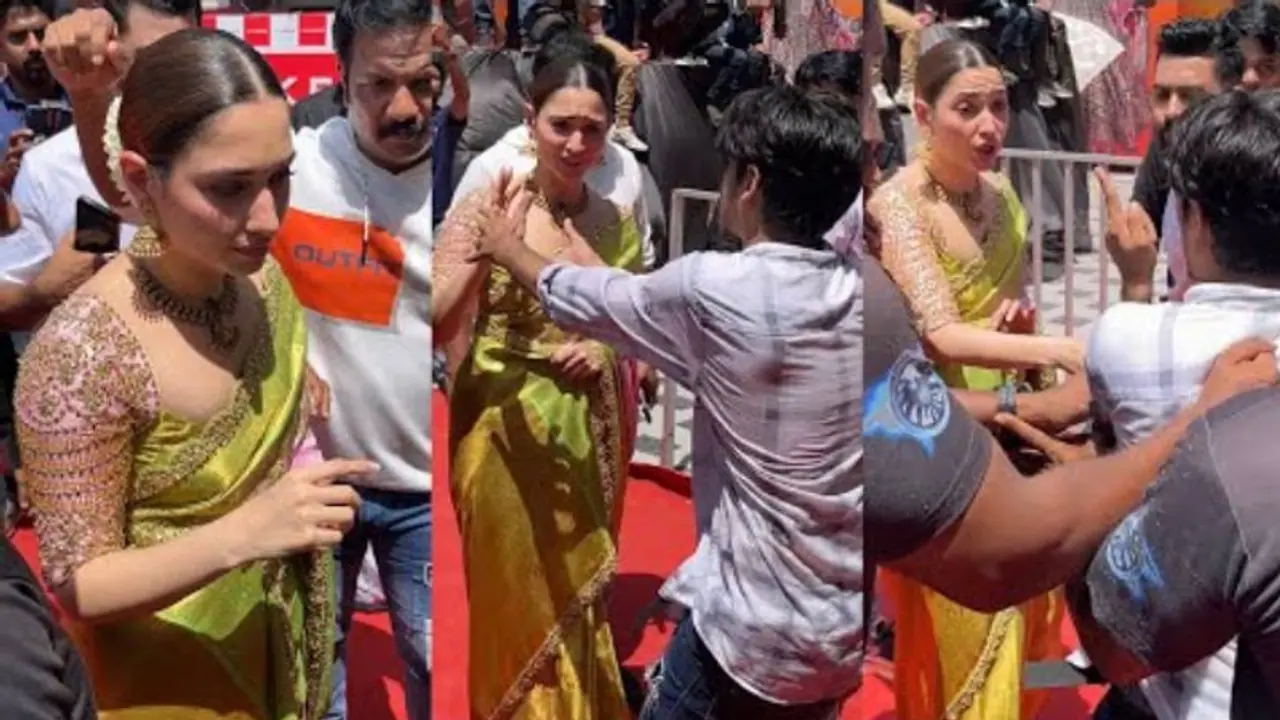 தமன்னாவை பார்த்ததும் பாய்ந்து வந்த ரசிகர்... அலேக்காக தூக்கி எறிந்த பவுன்சர்கள் வைரலாகும் வீடியோ தமன்னாவை பார்த்ததும் பாய்ந்து வந்த ரசிகர்... அலேக்காக தூக்கி எறிந்த பவுன்சர்கள் வைரலாகும் வீடியோ