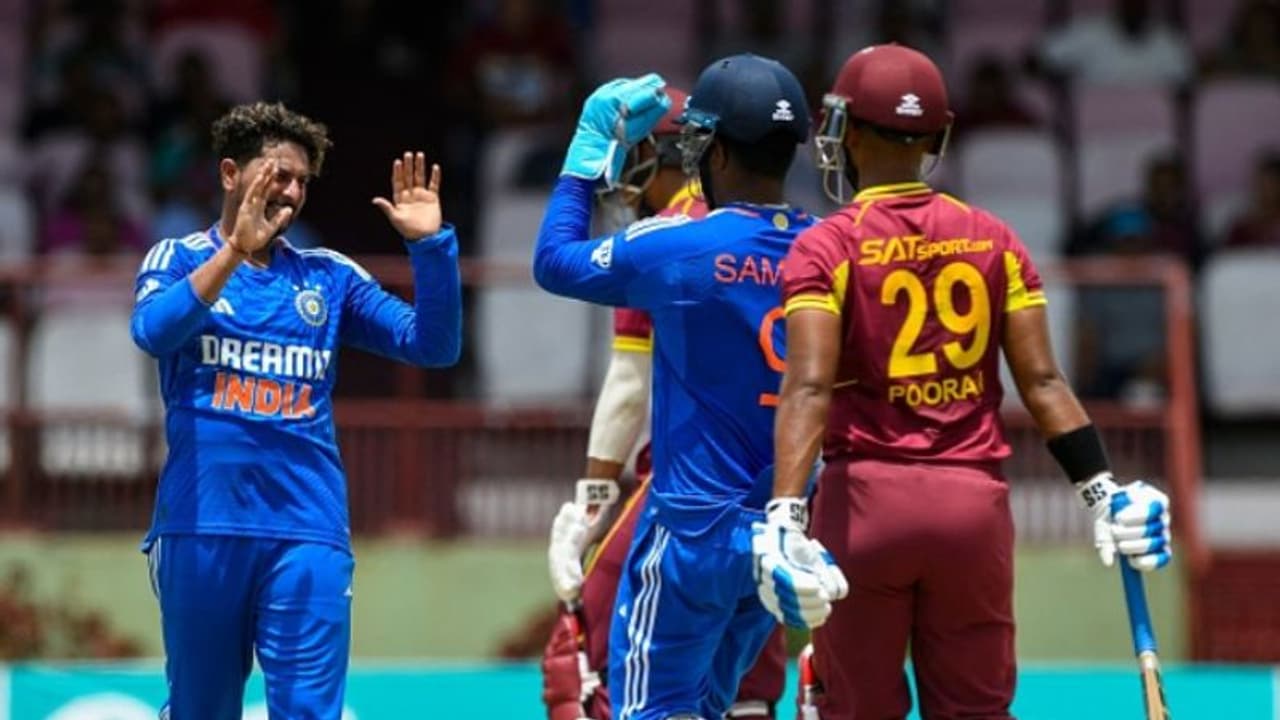 వెస్టిండీస్ బ్యాటర్ల మెరుపులు, 3 వికెట్లు తీసిన కుల్దీప్ యాదవ్... టీమిండియా ముందు..