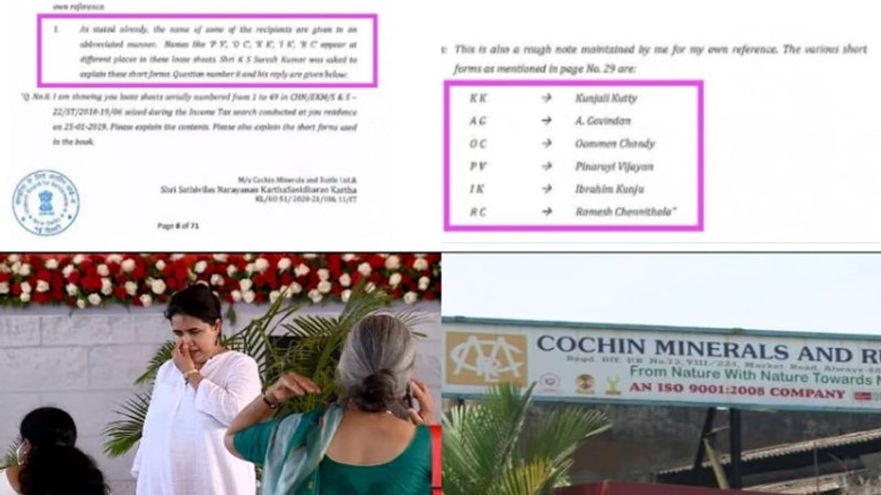 സിഎംആർഎല്ലിന്റെ മാസപ്പടി പട്ടികയിൽ പ്രമുഖ രാഷ്ട്രീയനേതാക്കളുടെ ചുരുക്കപ്പേരും,സ്ഥിരീകരിച്ച് ആദായനികുതിവകുപ്പ് സിഎംആർഎല്ലിന്റെ മാസപ്പടി പട്ടികയിൽ പ്രമുഖ രാഷ്ട്രീയനേതാക്കളുടെ ചുരുക്കപ്പേരും,സ്ഥിരീകരിച്ച് ആദായനികുതിവകുപ്പ്