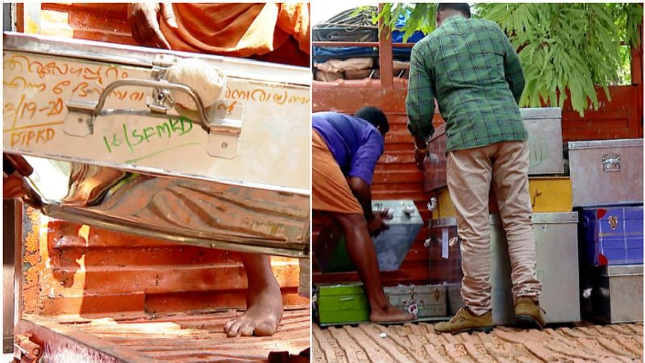 ഒന്നും രണ്ടുമല്ല, മൊത്തം 1650 കിലോ! പെട്ടികൾ നിറയെ ആനക്കൊമ്പ്; കനത്ത സുരക്ഷയിൽ തിരുവനന്തപുരത്തേക്ക് മാറ്റുന്നു ഒന്നും രണ്ടുമല്ല, മൊത്തം 1650 കിലോ! പെട്ടികൾ നിറയെ ആനക്കൊമ്പ്; കനത്ത സുരക്ഷയിൽ തിരുവനന്തപുരത്തേക്ക് മാറ്റുന്നു