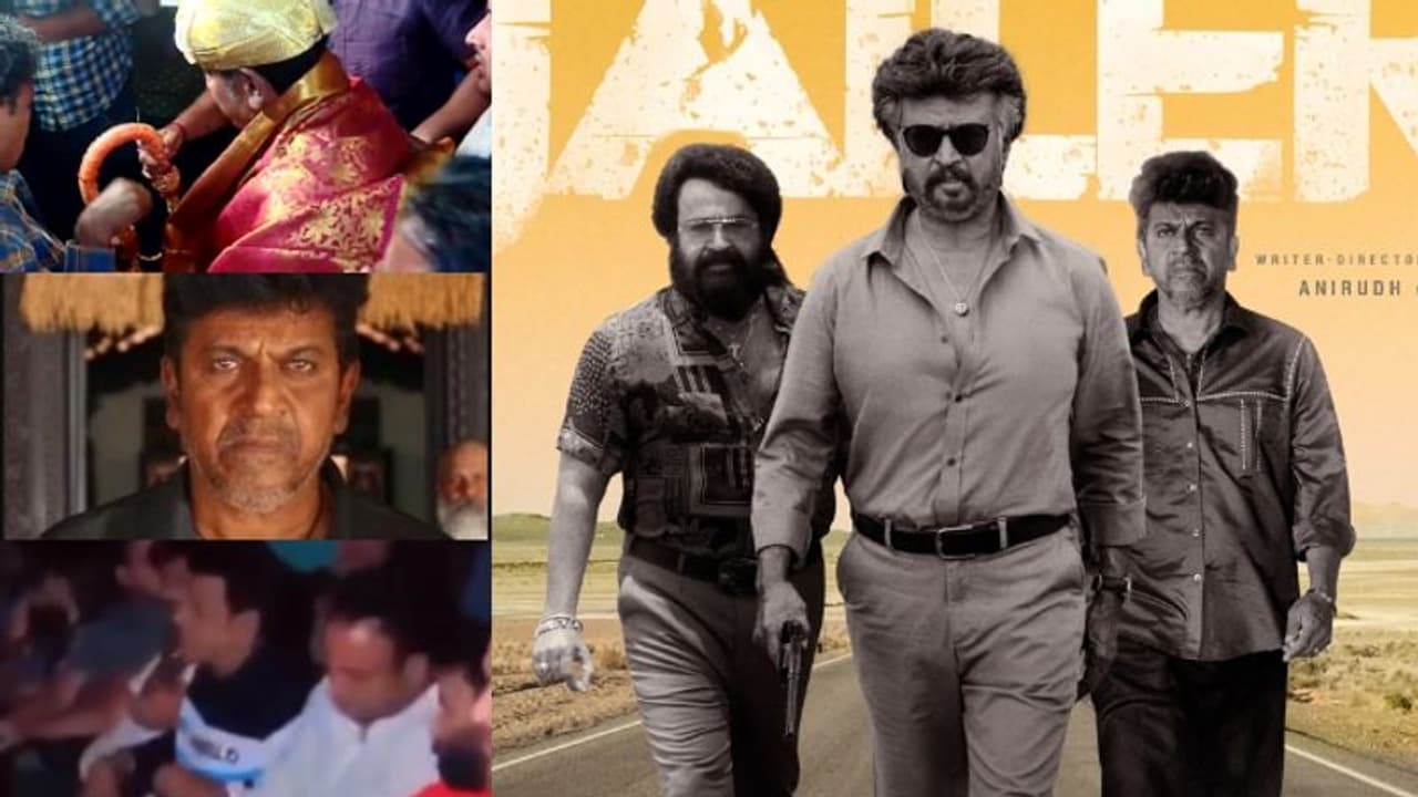 നിറഞ്ഞ സദസിൽ 'ജയിലർ' കണ്ട് ശിവാണ്ണൻ; കാല് തൊട്ടുതൊഴുതും പൊന്നാട അണിയിപ്പിച്ചും ആരാധകർ