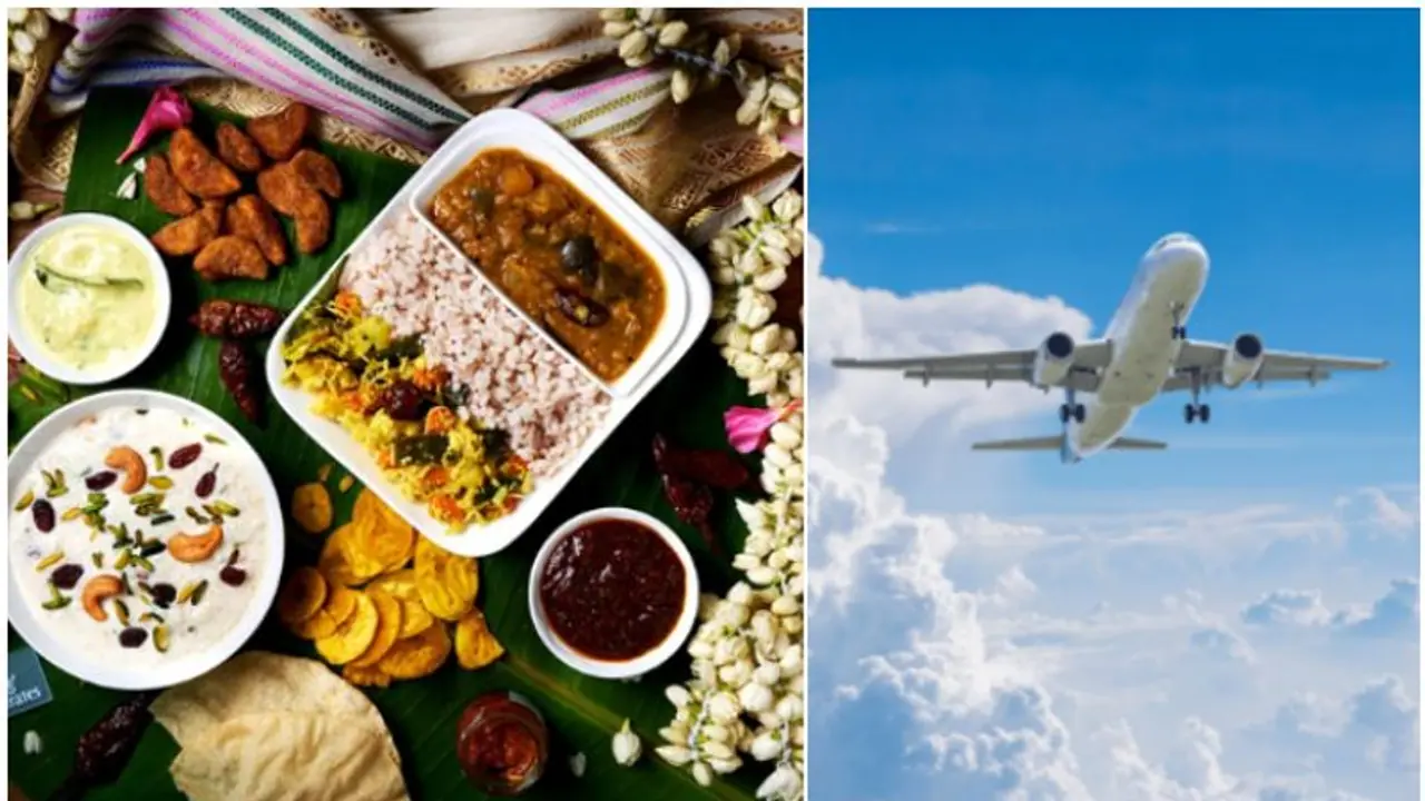 ആകാശത്ത് ഓണസദ്യ; വാഴയിലയിൽ സദ്യ വിളമ്പാൻ വിമാനക്കമ്പനി, വിഭവസമൃദ്ധമായ മെനു ആകാശത്ത് ഓണസദ്യ; വാഴയിലയിൽ സദ്യ വിളമ്പാൻ വിമാനക്കമ്പനി, വിഭവസമൃദ്ധമായ മെനു