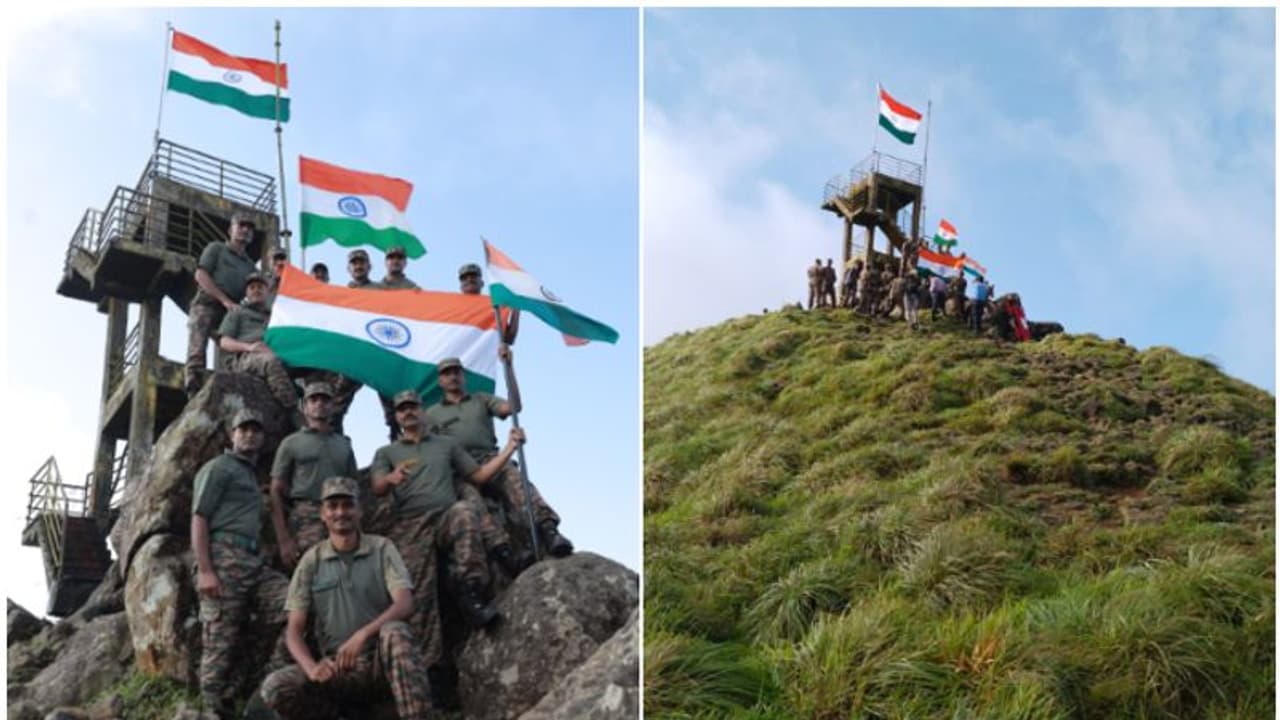 മലമുകളില് പാറിപ്പറന്ന് ത്രിവര്ണം; പൊൻമുടിയിൽ ദേശീയ പതാക ഉയർത്തി കരസേന, സ്വാതന്ത്ര്യദിനാഘോഷം മലമുകളില് പാറിപ്പറന്ന് ത്രിവര്ണം; പൊൻമുടിയിൽ ദേശീയ പതാക ഉയർത്തി കരസേന, സ്വാതന്ത്ര്യദിനാഘോഷം