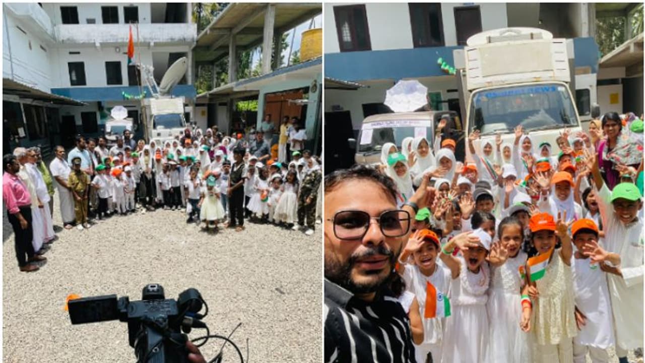 ഏഷ്യാനെറ്റ് ന്യൂസ് ഡിഎസ്എൻജി വാനിന്റെ മാതൃകയുണ്ടാക്കി കുട്ടികളുടെ റിപ്പോർട്ടിങ്, പിറ്റേദിവസം മുറ്റത്ത് ഒറിജിനൽ ഏഷ്യാനെറ്റ് ന്യൂസ് ഡിഎസ്എൻജി വാനിന്റെ മാതൃകയുണ്ടാക്കി കുട്ടികളുടെ റിപ്പോർട്ടിങ്, പിറ്റേദിവസം മുറ്റത്ത് ഒറിജിനൽ