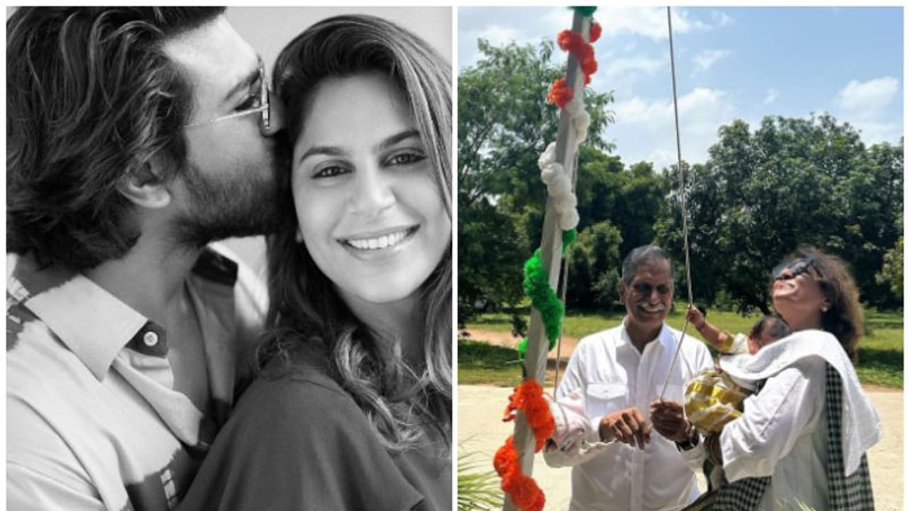 Ram Charan and Upasana Kamineni share glimpse of their daughter on Independence Day; SEE Viral Photo Ram Charan and Upasana Kamineni share glimpse of their daughter on Independence Day; SEE Viral Photo