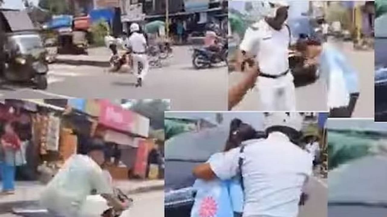 పోలీసుల చలాన్ను తప్పించుకునేందుకు ప్రియురాలిని కింద పడేసి పారిపోయిన బైకర్.. వీడియో వైరల్! పోలీసుల చలాన్ను తప్పించుకునేందుకు ప్రియురాలిని కింద పడేసి పారిపోయిన బైకర్.. వీడియో వైరల్!