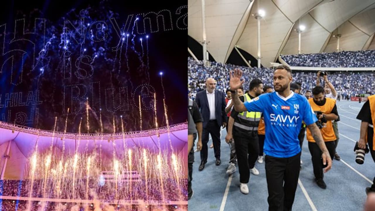 മായിക ചടങ്ങ്, 70000ത്തോളം കാണികള്; നെയ്മര് ജൂനിയറെ അവതരിപ്പിച്ച് സൗദി ക്ലബ് അൽ ഹിലാൽ വീഡിയോ മായിക ചടങ്ങ്, 70000ത്തോളം കാണികള്; നെയ്മര് ജൂനിയറെ അവതരിപ്പിച്ച് സൗദി ക്ലബ് അൽ ഹിലാൽ വീഡിയോ