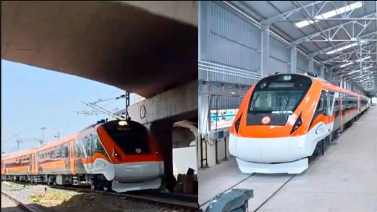 ಮೊದಲ ಬಾರಿ ಕೇಸರಿ ಬಣ್ಣದ ವಂದೇ ಭಾರತ್‌ ರೈಲು ಓಡಾಟ