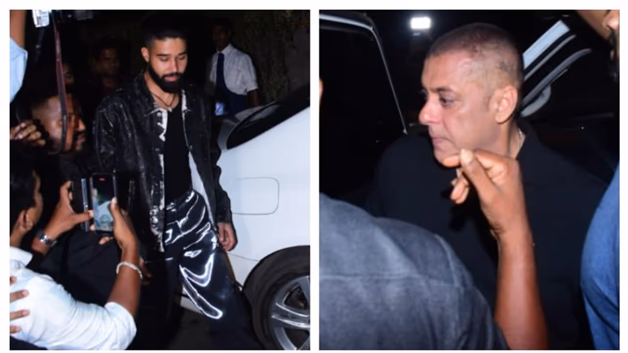 Salman Khan breaks the internet with his new bald look at a party; AP Dhillon was also spotted Salman Khan breaks the internet with his new bald look at a party; AP Dhillon was also spotted