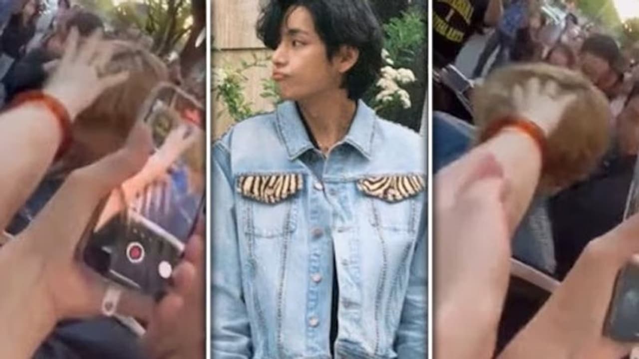 ARMYs angry as BTS star Kim Taehyung's video of a Japanese woman pulling his hair goes VIRAL ARMYs angry as BTS star Kim Taehyung's video of a Japanese woman pulling his hair goes VIRAL