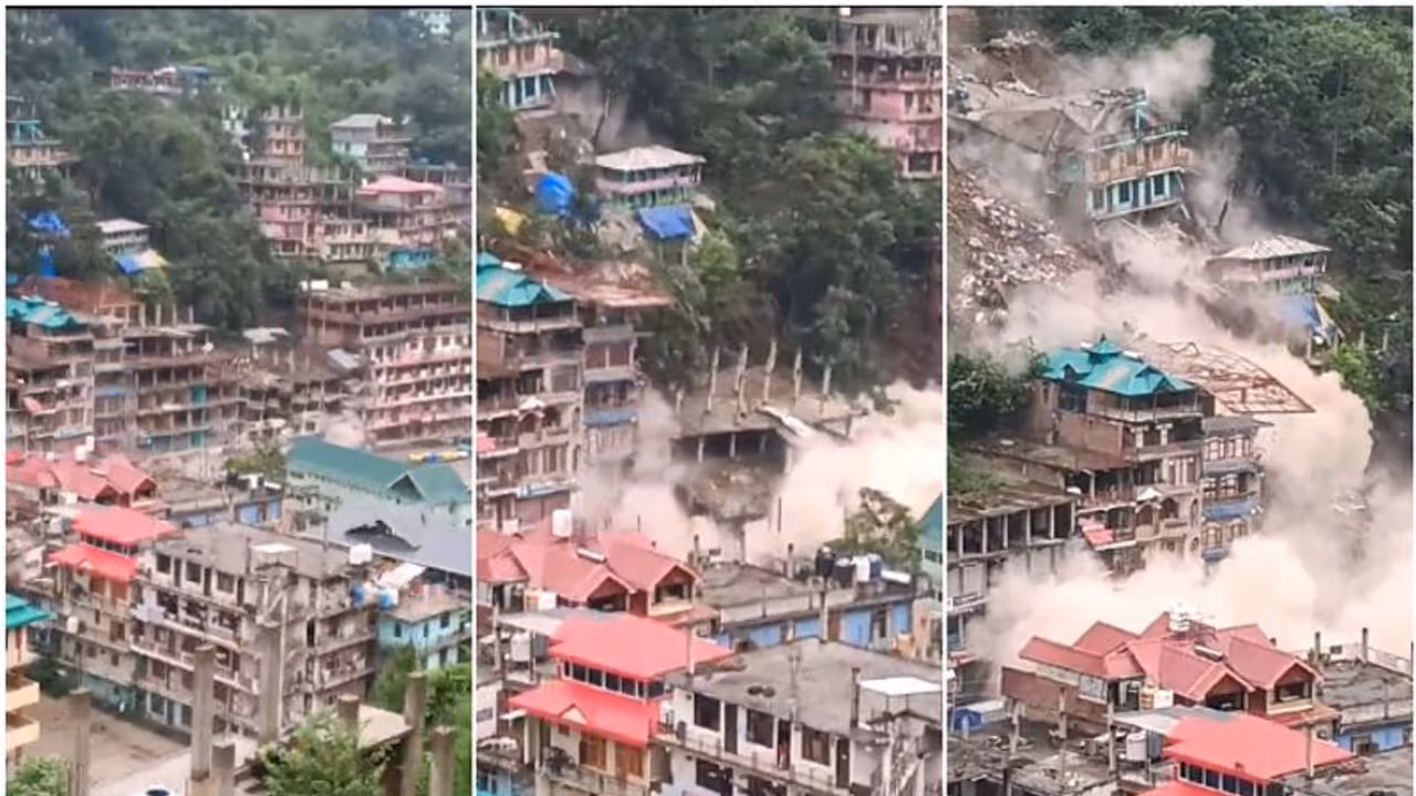 കുളുവില്‍ കനത്ത മണ്ണിടിച്ചില്‍; ബഹുനില കെട്ടിടങ്ങള്‍ തകര്‍ന്നുവീണു