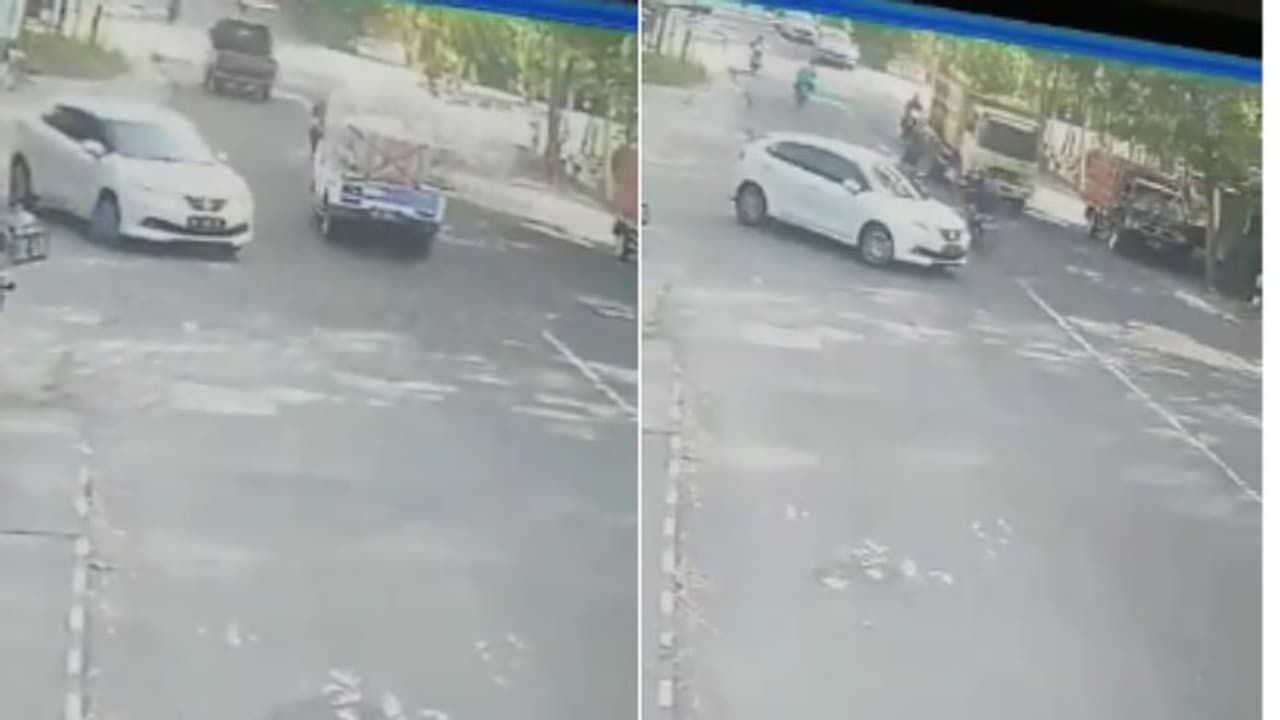 ബൈക്കുകൾക്കും പിന്നാലെ ലോറിക്കും, സൈഡൊക്ക കൊടുത്തങ്ങനെ റോഡ് കടക്കുന്ന കാർ, പക്ഷെ വൻ ട്വിസ്റ്റ് പിന്നെയാണ്! ബൈക്കുകൾക്കും പിന്നാലെ ലോറിക്കും, സൈഡൊക്ക കൊടുത്തങ്ങനെ റോഡ് കടക്കുന്ന കാർ, പക്ഷെ വൻ ട്വിസ്റ്റ് പിന്നെയാണ്!