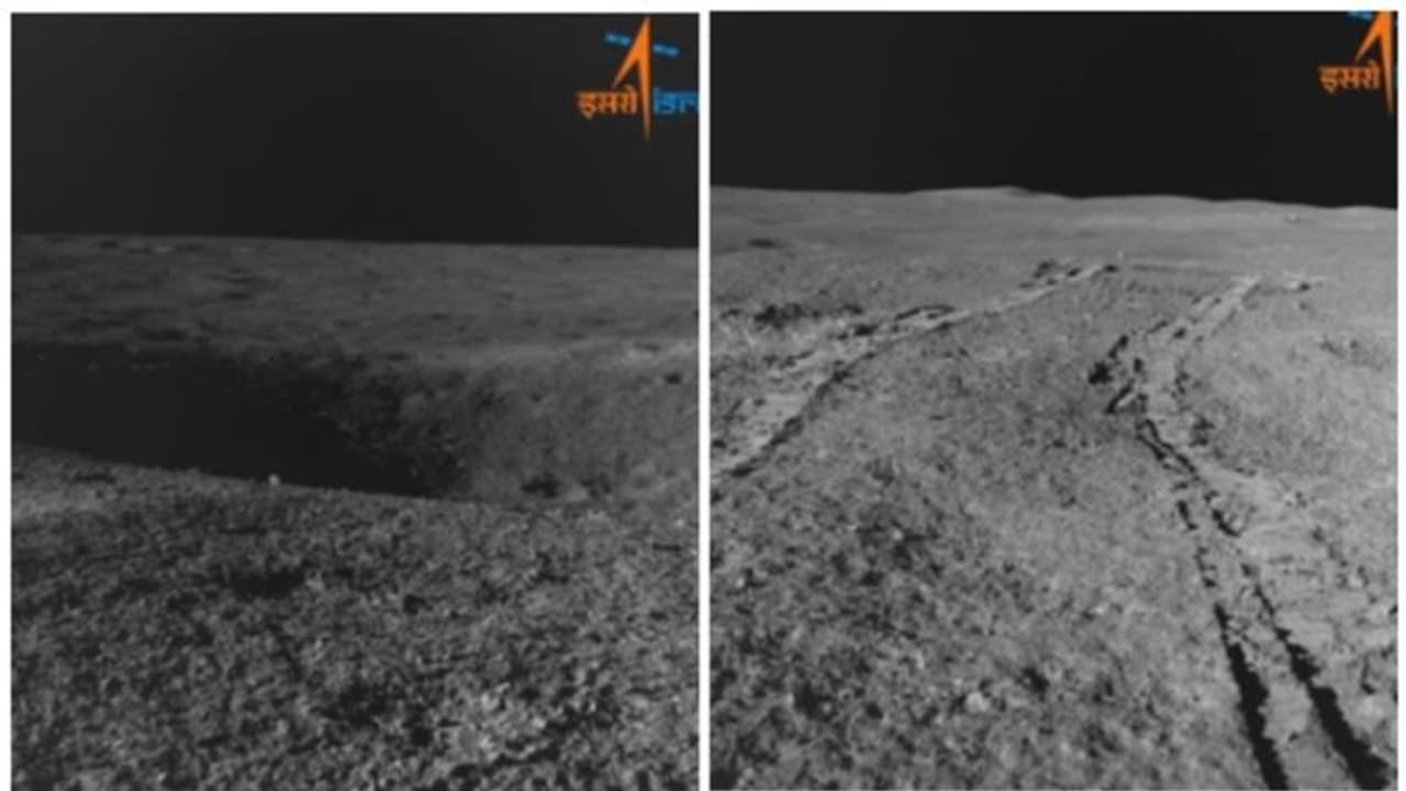 റോവറിൽ നിന്നുള്ള ആദ്യചിത്രങ്ങൾ പുറത്തുവിട്ട് ഐഎസ്ആർഒ റോവറിൽ നിന്നുള്ള ആദ്യചിത്രങ്ങൾ പുറത്തുവിട്ട് ഐഎസ്ആർഒ