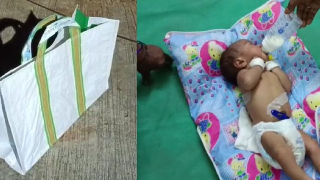 కొండపల్లిలో గుండెలు పిండేసే ఘటన... పసికందును సంచిలో కుక్కి తరలిస్తూ పట్టుబడ్డ వృద్దుడు (వీడియో)