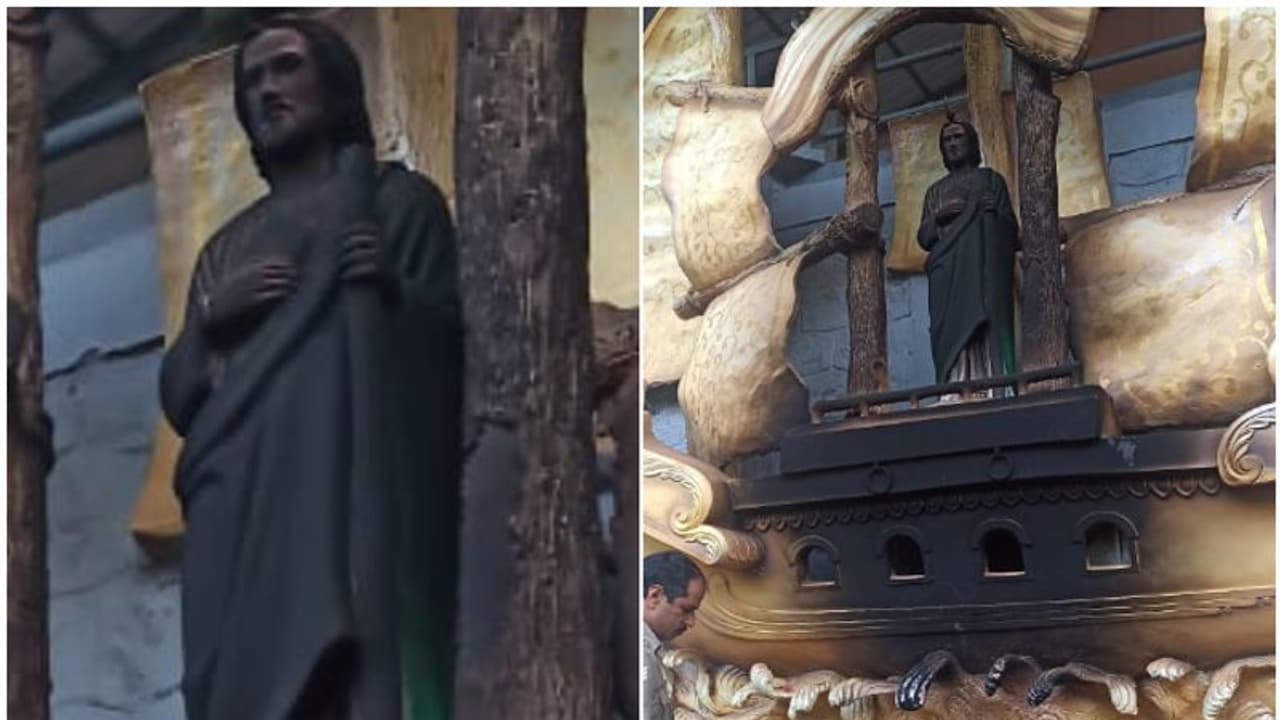 കപ്പേളയുടെ ഭാഗമായുള്ള ഗ്രോട്ടോയും യൂദാ ശ്ലീഹായുടെ തിരുസ്വരൂപവും കത്തിച്ച നിലയിൽ; പരാതി നൽകി വികാരി കപ്പേളയുടെ ഭാഗമായുള്ള ഗ്രോട്ടോയും യൂദാ ശ്ലീഹായുടെ തിരുസ്വരൂപവും കത്തിച്ച നിലയിൽ; പരാതി നൽകി വികാരി