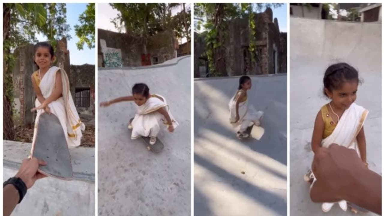 'പൊളിച്ച് അടുക്കി മോളേ'; കസവു സാരി ഉടുത്ത് സ്കേറ്റിംഗ് നടത്തുന്ന അഞ്ച് വയസുകാരിയുടെ വീഡിയോ വൈറല്‍ ! 