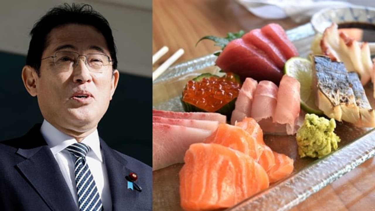 ചൈനയ്ക്ക് മറുപടിയായി ആണവദുരന്തം ഉണ്ടായ ഫുക്കുഷിമയിൽ നിന്നുള്ള മീൻ വിഭവങ്ങള് കഴിച്ച് ജാപ്പനീസ് പ്രധാനമന്ത്രി ചൈനയ്ക്ക് മറുപടിയായി ആണവദുരന്തം ഉണ്ടായ ഫുക്കുഷിമയിൽ നിന്നുള്ള മീൻ വിഭവങ്ങള് കഴിച്ച് ജാപ്പനീസ് പ്രധാനമന്ത്രി