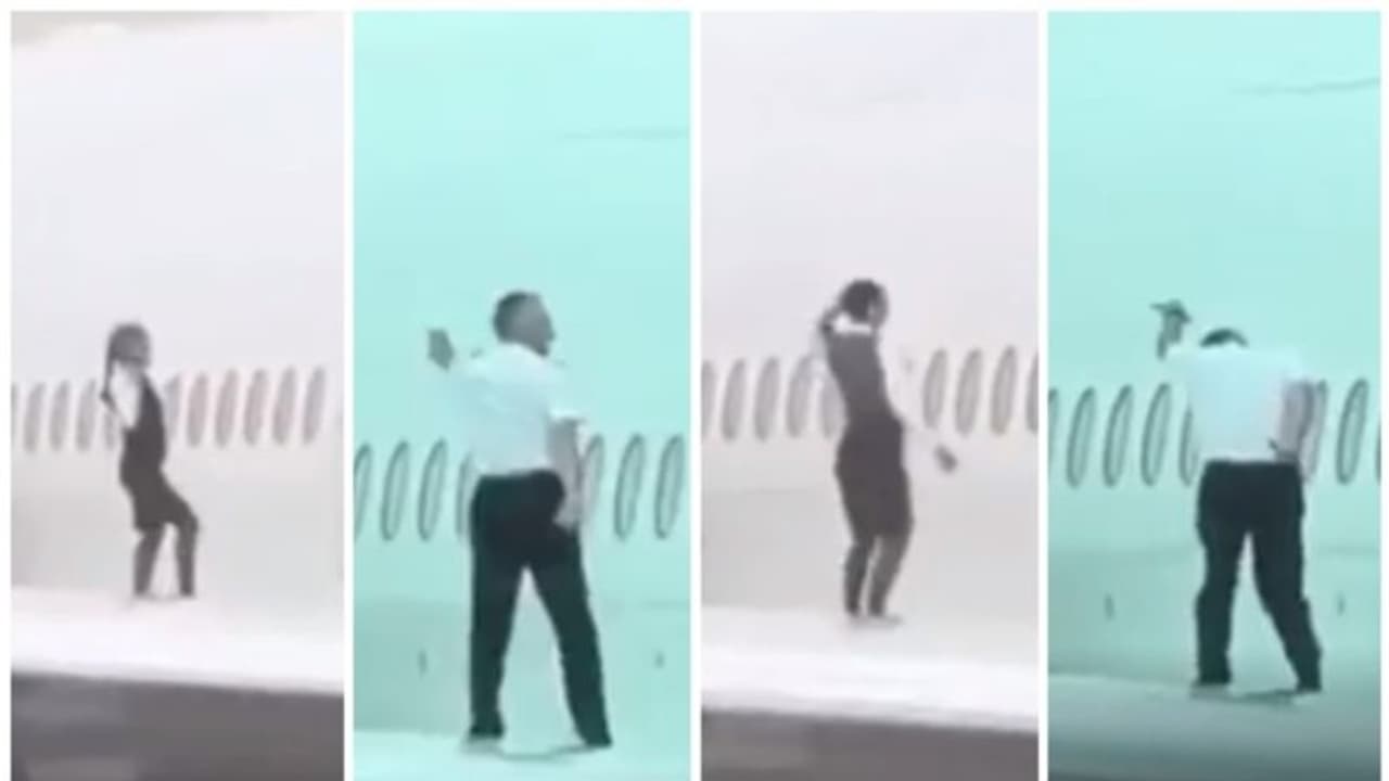 വിമാന ചിറകിൽ കയറി ഡാൻസ് കളിച്ച് ക്യാബിൻ ക്രൂ, അപകടകരമായ ഫോട്ടോ സ്റ്റണ്ട്; വീഡിയോ വൈറല്‍, പിന്നാലെ നടപടി