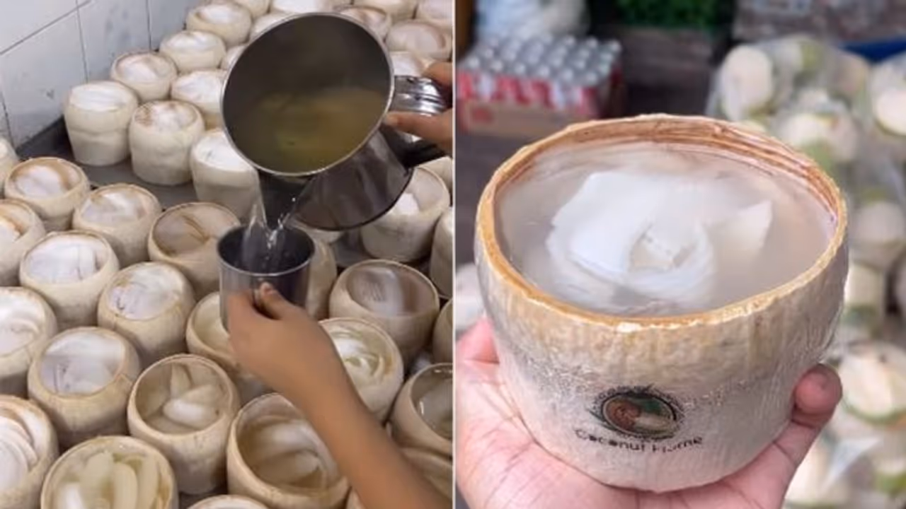 ഇളനീര്‍ കൊണ്ട് ഇങ്ങനെയൊരു സംഗതി തയ്യാറാക്കുന്നത് കണ്ടിട്ടുണ്ടോ? വീഡിയോ...