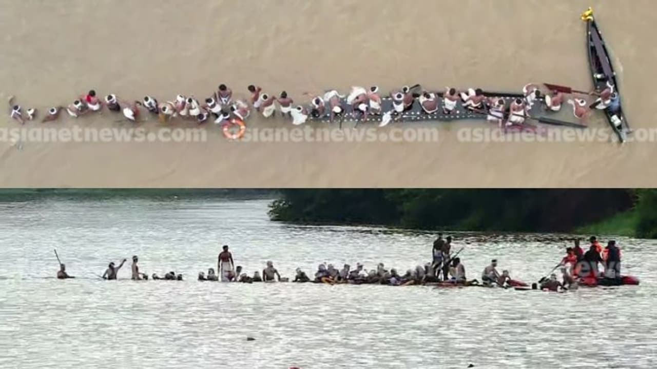 ആറന്മുള ഉതൃട്ടാതി വള്ളംകളിക്കിടെ 3 പള്ളിയോടങ്ങൾ മറിഞ്ഞു, നാല് പേരെ കാണാനില്ലെന്ന് പരാതി, പിന്നാലെ കണ്ടെത്തി