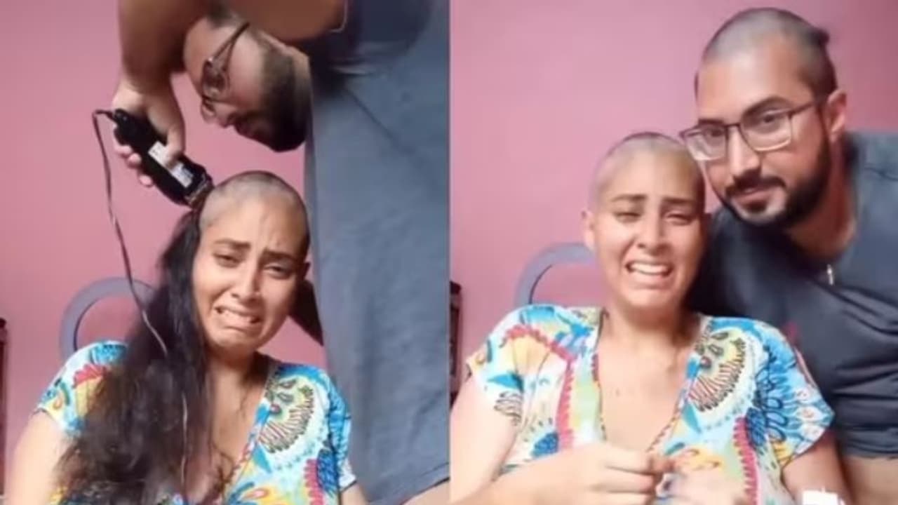 ക്യാൻസര്‍ ബാധിതയായ ഭാര്യക്ക് ധൈര്യം പകരാൻ ഭര്‍ത്താവിന്‍റെ സ്നേഹസമ്മാനം; വീഡിയോ