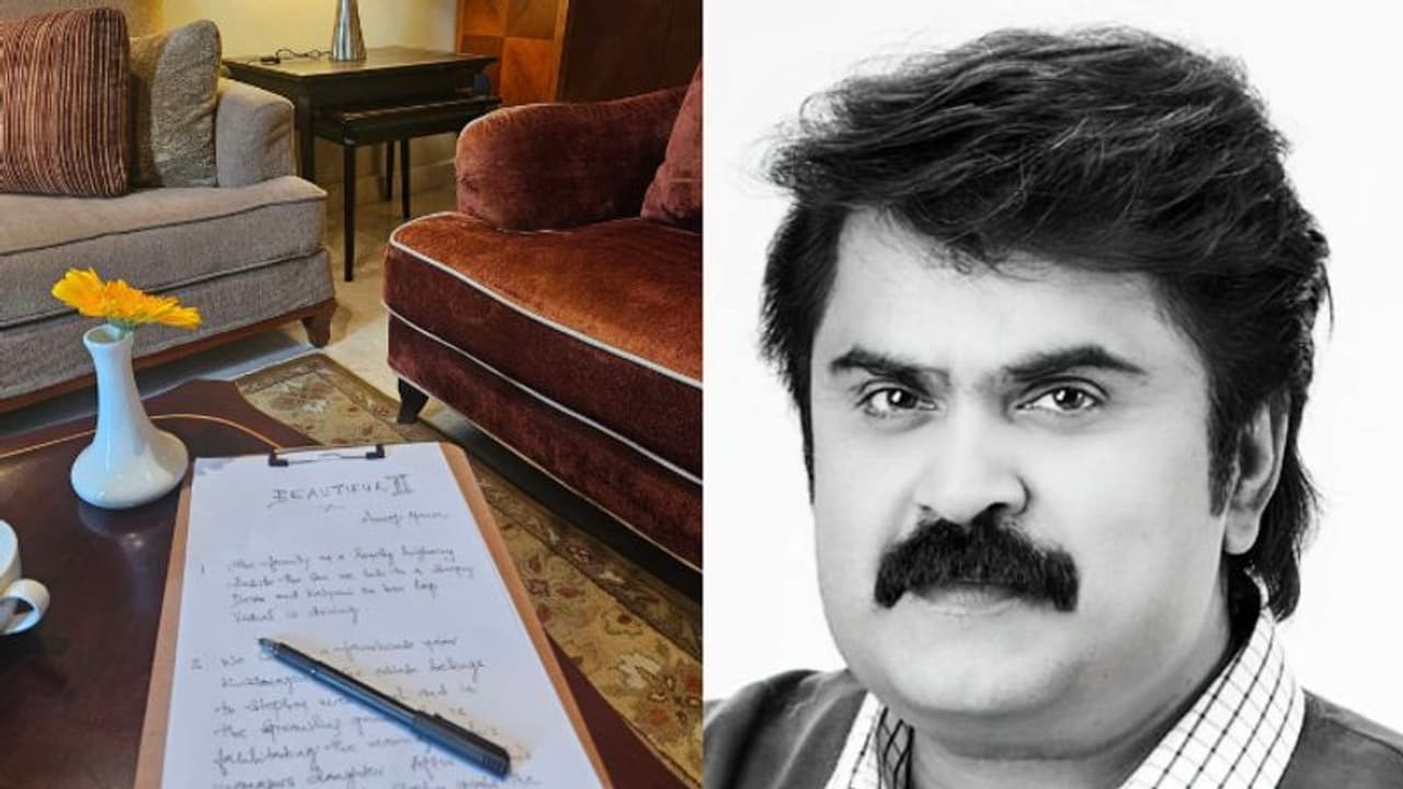 'ബ്യൂട്ടിഫുള്‍ രണ്ട്' തുടങ്ങി, തിരക്കഥയെഴുതുന്നതിന്റെ ഫോട്ടോ പങ്കുവെച്ച് അനൂപ് മേനോൻ