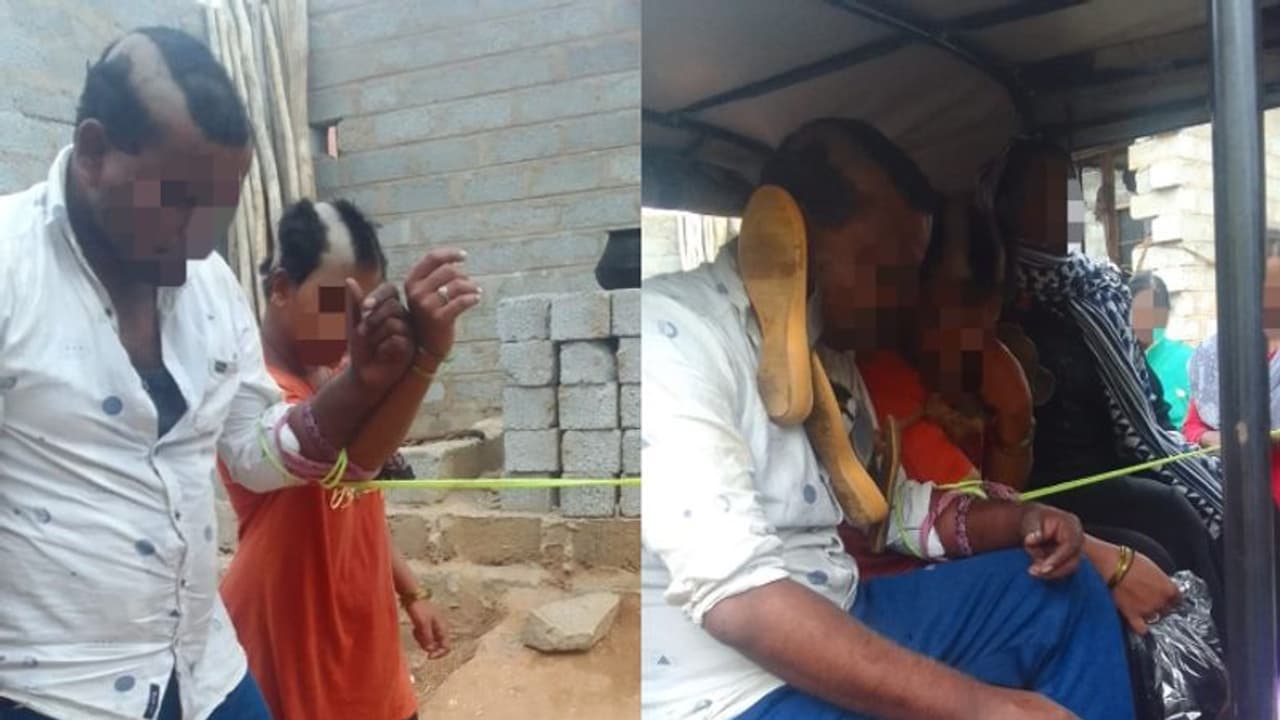 അവിഹിത ബന്ധമെന്ന സംശയം, യുവതിയേയും ഭർത്താവിനേയും തല പകുതി മുണ്ഡനം ചെയ്ത് നടത്തി ഭാര്യയും ബന്ധുക്കളും