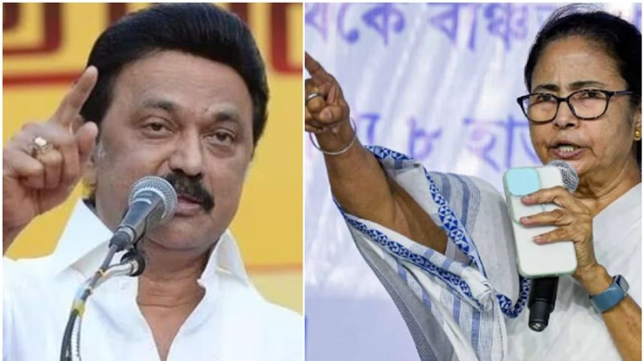 9 വ‍ർഷം മുമ്പത്തെ വാഗ്ദാനത്തിൽ സ്റ്റാലിൻ്റെ പരിഹാസം; മമതയുടെ ചോദ്യം, എന്ത് സംഭവിച്ചു? 'പേരുമാറ്റത്തിൽ' വിമർശനം