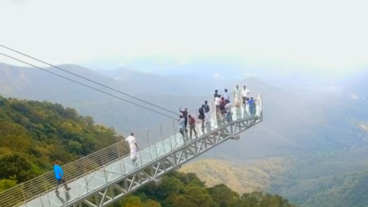 India's longest glass bridge to be thrown open to tourists today in Kerala's Vagamon India's longest glass bridge to be thrown open to tourists today in Kerala's Vagamon