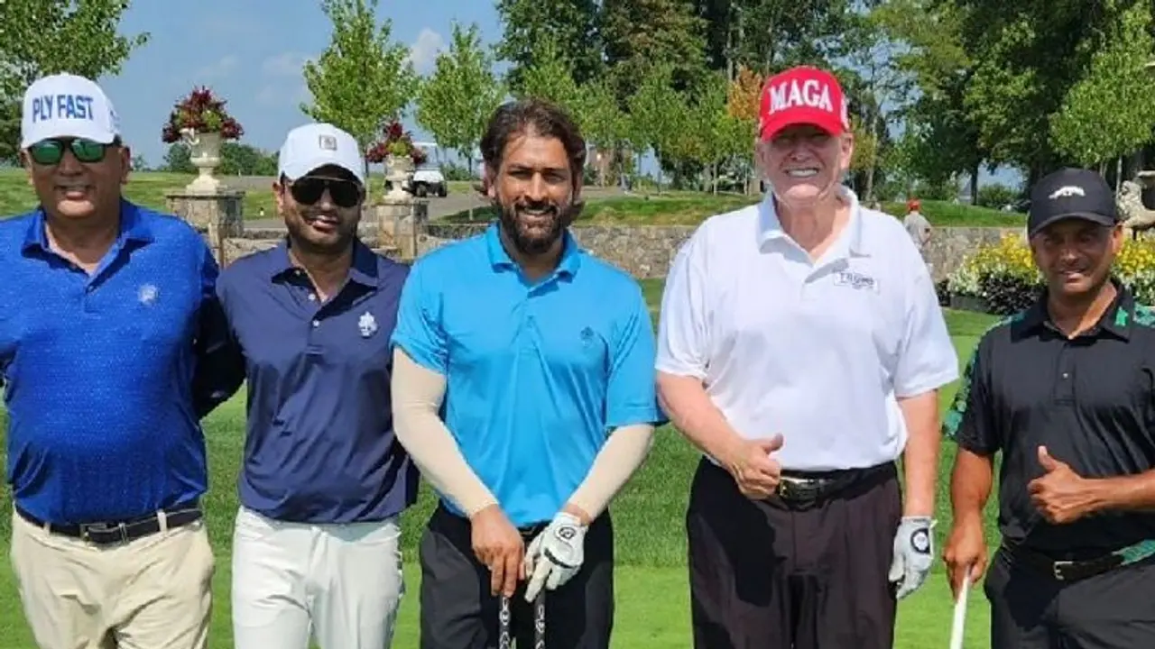 Surprising golf duo in US: MS Dhoni tees off with former President Donald Trump; video goes viral WATCH Surprising golf duo in US: MS Dhoni tees off with former President Donald Trump; video goes viral WATCH