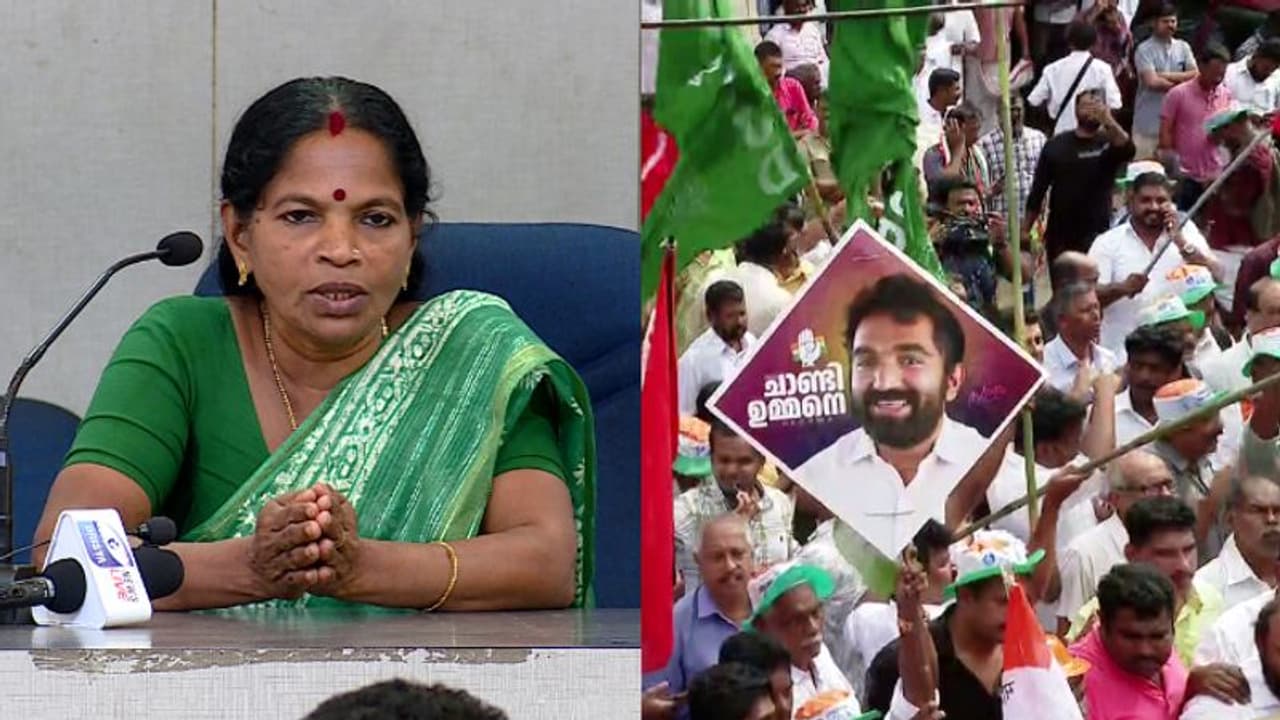 പുതുപ്പള്ളിയിൽ സത്യം ജയിച്ചു; യുഡിഎഫ് വിജയത്തിന് പിന്നാലെ ആഹ്ലാദം പങ്കിട്ട് സതിയമ്മ പുതുപ്പള്ളിയിൽ സത്യം ജയിച്ചു; യുഡിഎഫ് വിജയത്തിന് പിന്നാലെ ആഹ്ലാദം പങ്കിട്ട് സതിയമ്മ