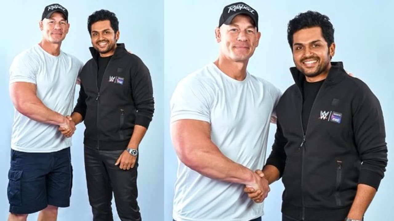 'താങ്കളുടെ ആ കഴിവ് അതിശയകരം': ജോണ് സീനയുമായി കൂടികാഴ്ച നടത്തി കാര്ത്തി 'താങ്കളുടെ ആ കഴിവ് അതിശയകരം': ജോണ് സീനയുമായി കൂടികാഴ്ച നടത്തി കാര്ത്തി