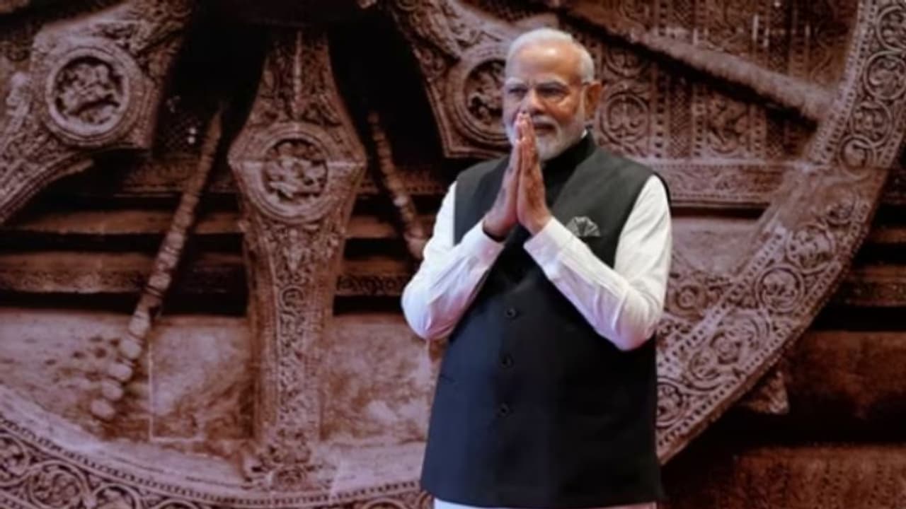 ജി20 ഉച്ചകോടി: രാജ്യത്തലവന്‍മാരെ സ്വാഗതം ചെയ്‌ത് കൊണാര്‍ക്ക് ചക്രത്തിന്‍റെ മാതൃക 