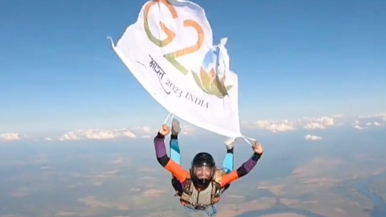 WATCH: Man skydives with G20 flag as historic Summit begins, Kiren Rijiju shares clip
