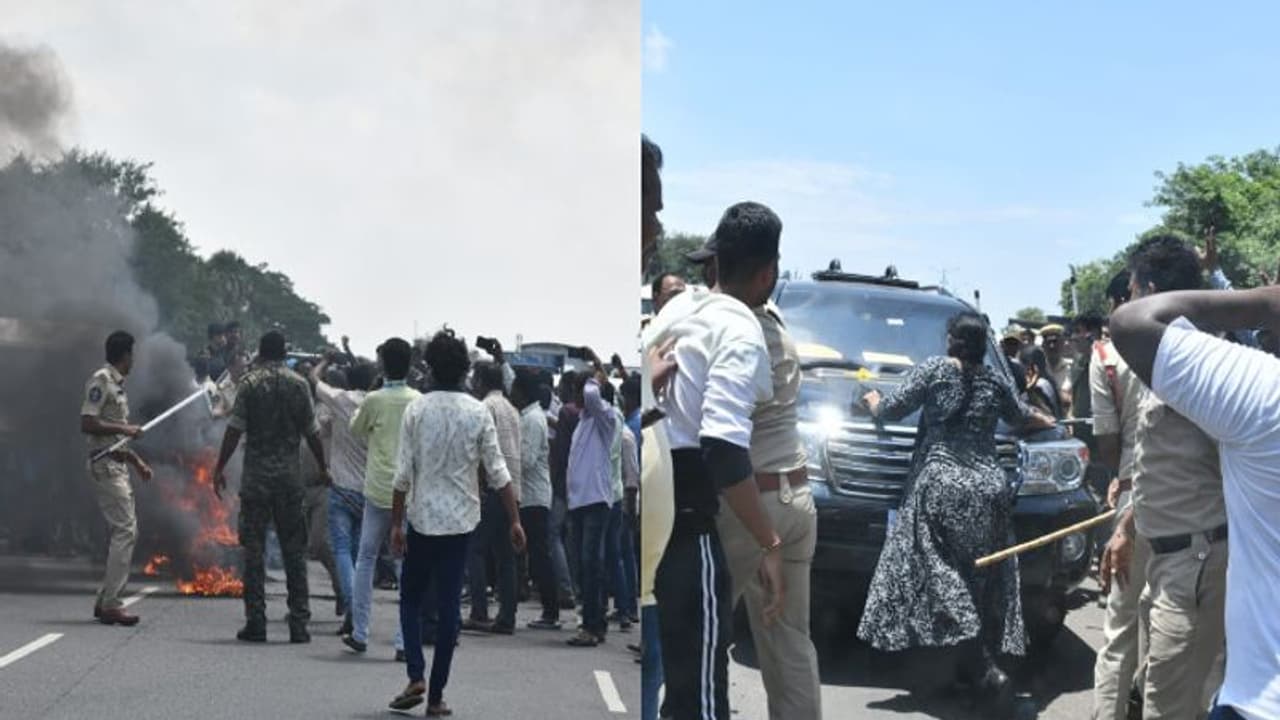 చంద్రబాబు కాన్వాయ్ కి అడ్డుపడుతున్న టీడీపీ శ్రేణులు.. రోడ్లపై టైర్ల కాల్చివేత.. తీవ్ర ఉద్రిక్తత. చంద్రబాబు కాన్వాయ్ కి అడ్డుపడుతున్న టీడీపీ శ్రేణులు.. రోడ్లపై టైర్ల కాల్చివేత.. తీవ్ర ఉద్రిక్తత.