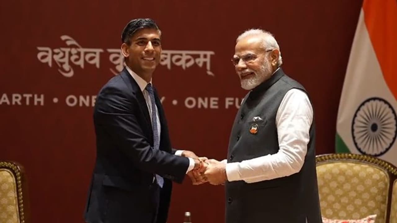 G20 Summit 2023: PM Modi holds bilateral meeting with UK PM Rishi Sunak G20 Summit 2023: PM Modi holds bilateral meeting with UK PM Rishi Sunak