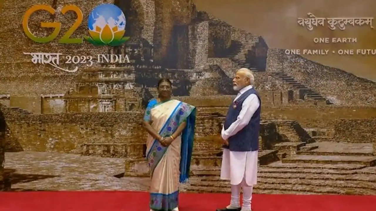 G20 Summit 2023: President Murmu, PM Modi other top leaders at Bharat Mandapam for special G20 dinner G20 Summit 2023: President Murmu, PM Modi other top leaders at Bharat Mandapam for special G20 dinner